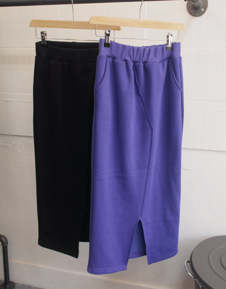 Brushed H line waistband skirt slim-flee jacket