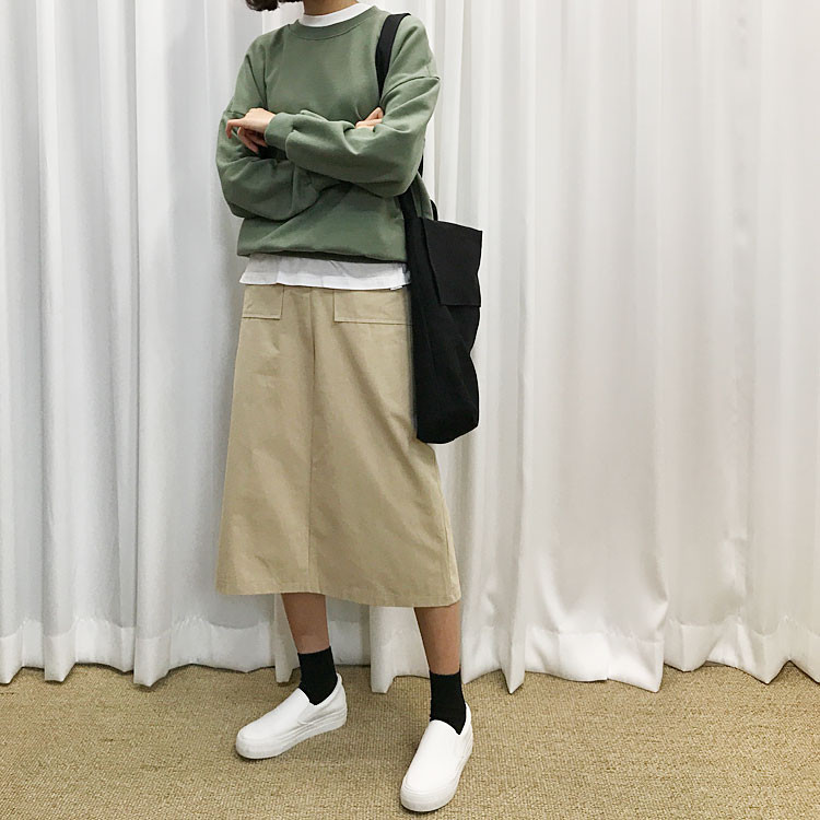 Cotton Long Skirt A-Line Skirt Women Women Daily L