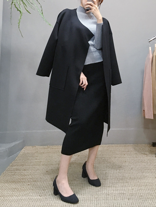 H line knit skirt casual long skirt woman