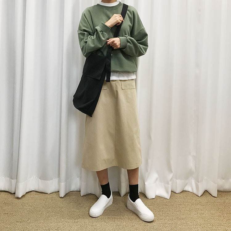 Cotton Long Skirt A-Line Skirt Women Women Daily L