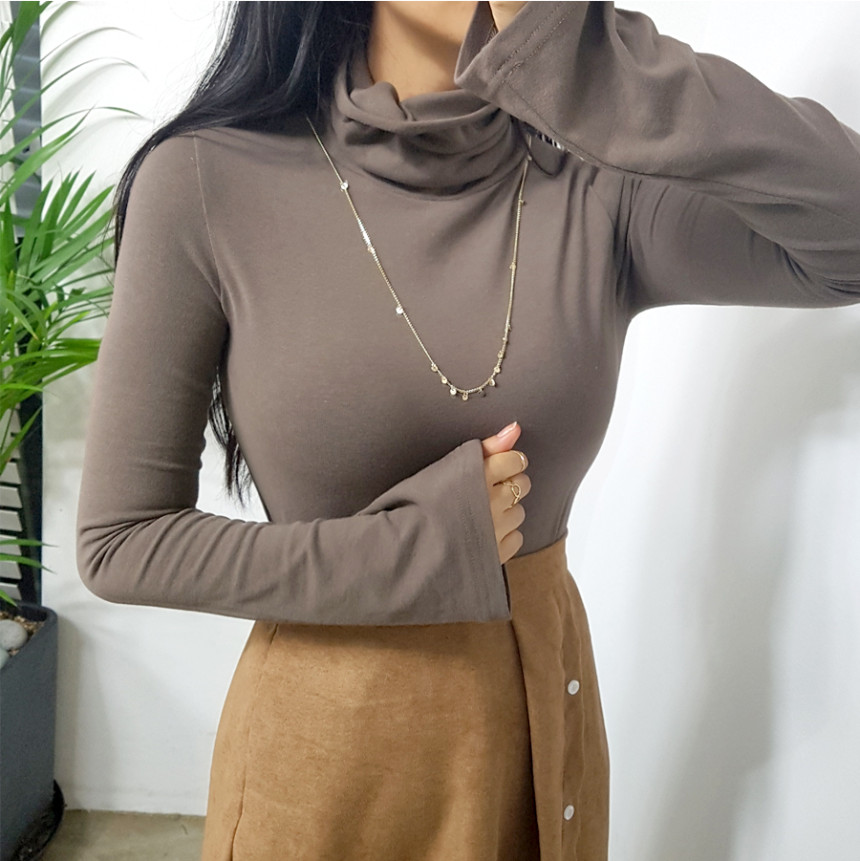 Women's A-Line Suede Banding Flare Dontel Skirt