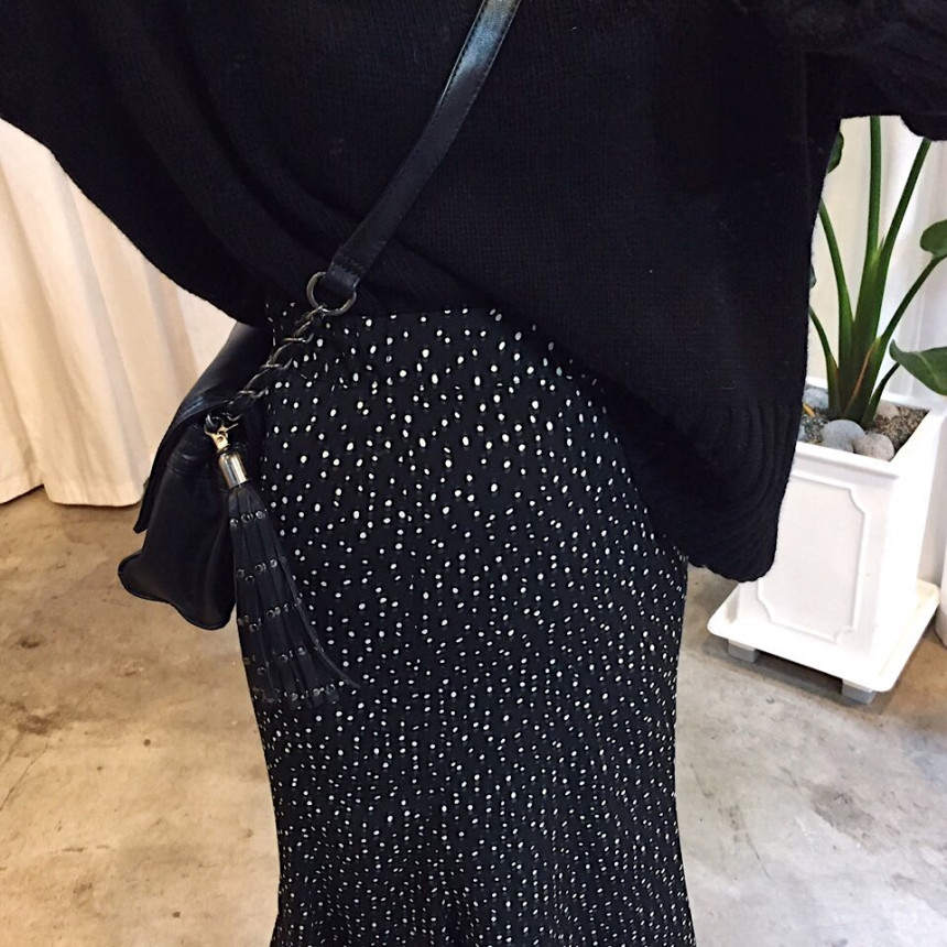 Dot Long skirt polka dot skirt unfurled Mermaid fl