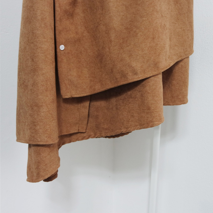 Women's A-Line Suede Banding Flare Dontel Skirt