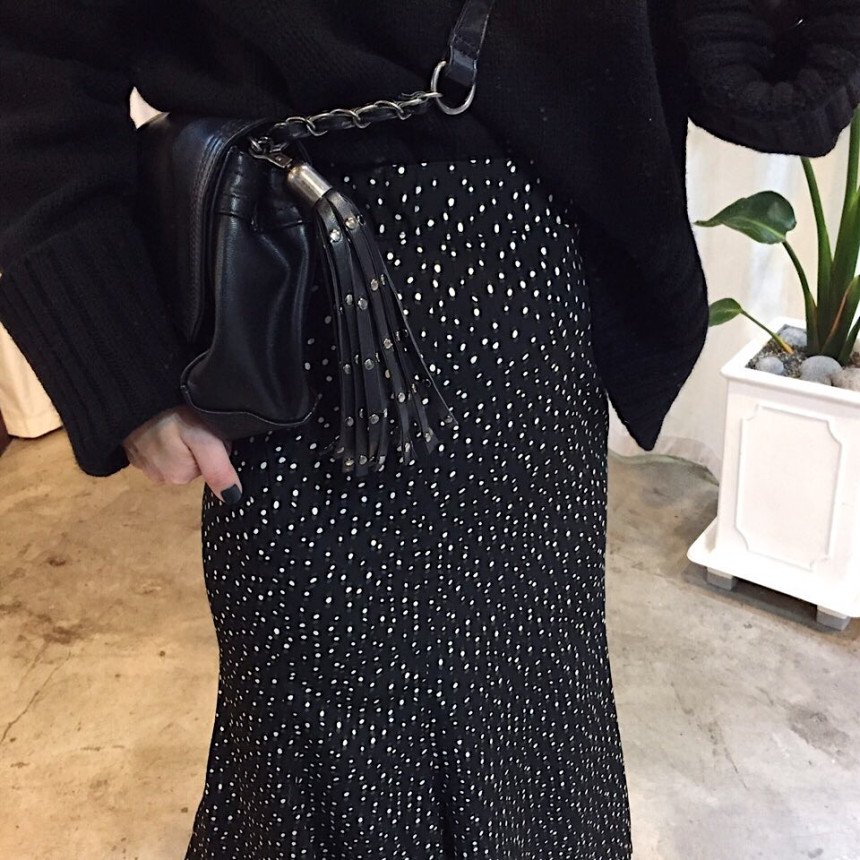 Dot Long skirt polka dot skirt unfurled Mermaid fl