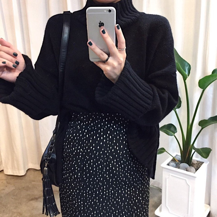 Dot Long skirt polka dot skirt unfurled Mermaid fl