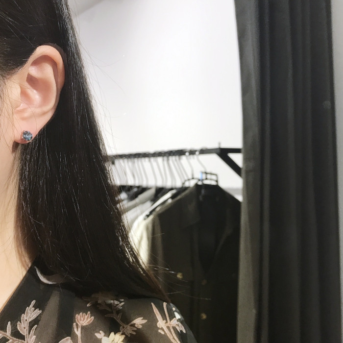 Swarovski Cubic simple earrings Daily glitter Swar