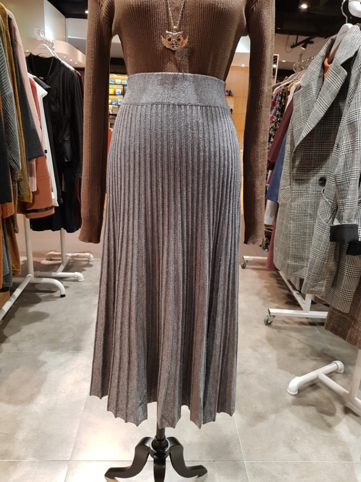 Nine Step Winter Vertical Flare Banding Long Skirt