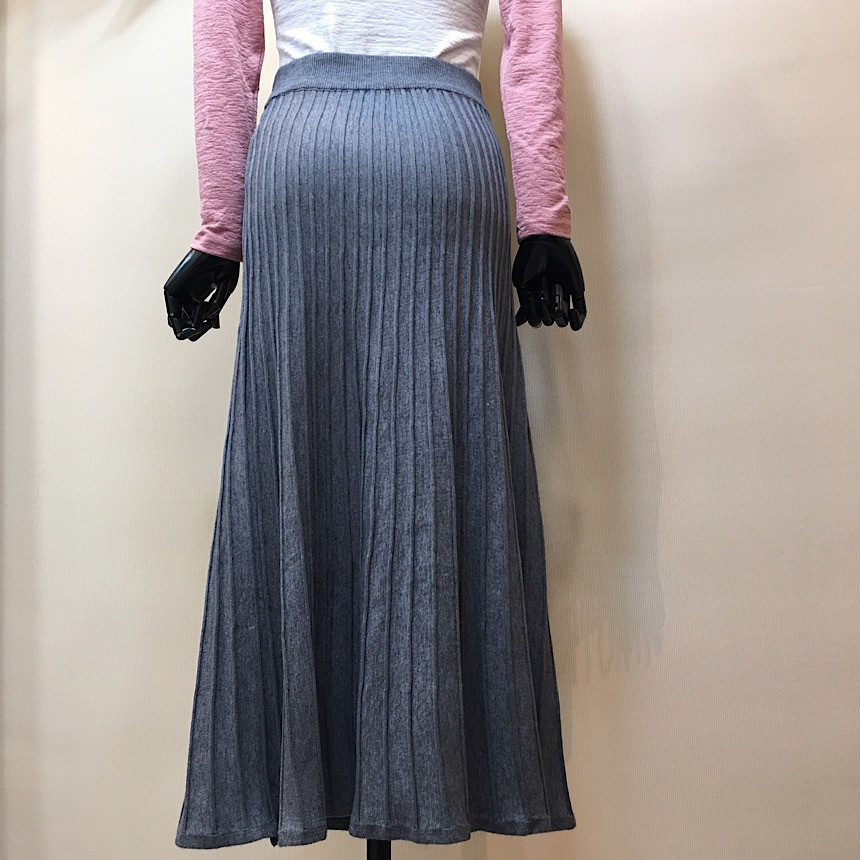 Simple knit long skirt a line Goliath Flare Bendin