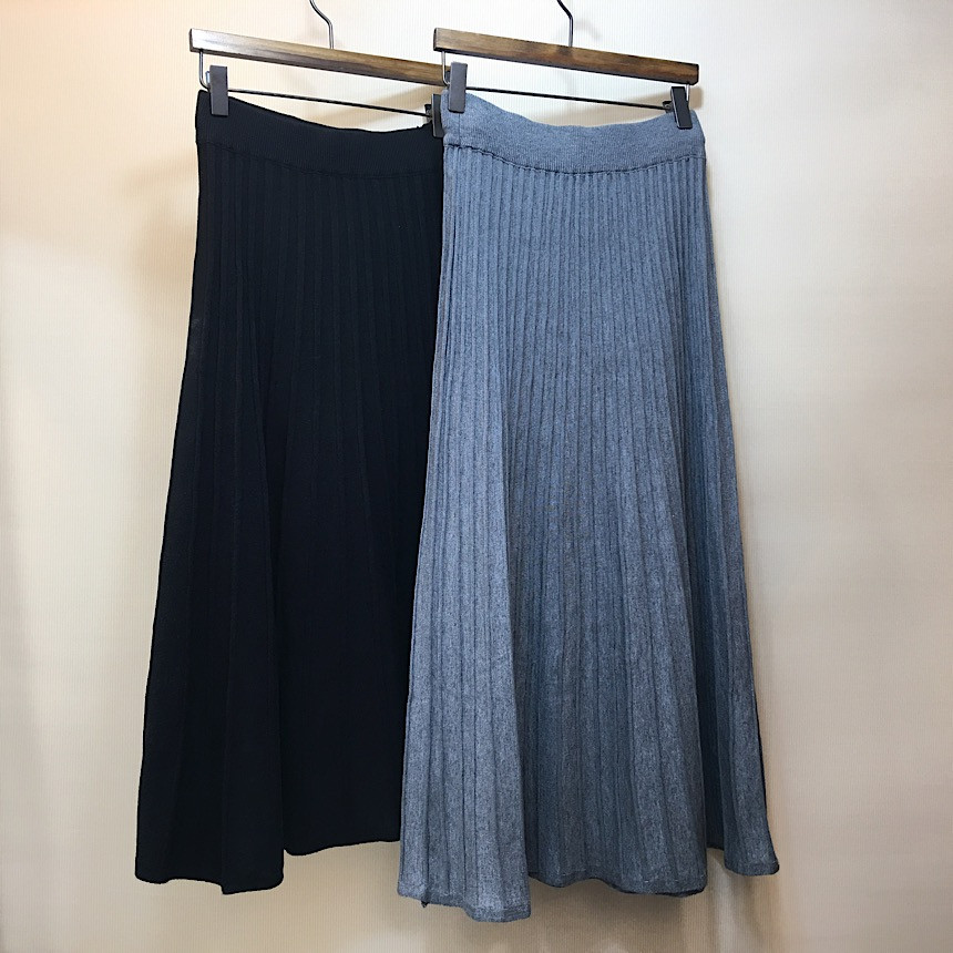 Simple knit long skirt a line Goliath Flare Bendin