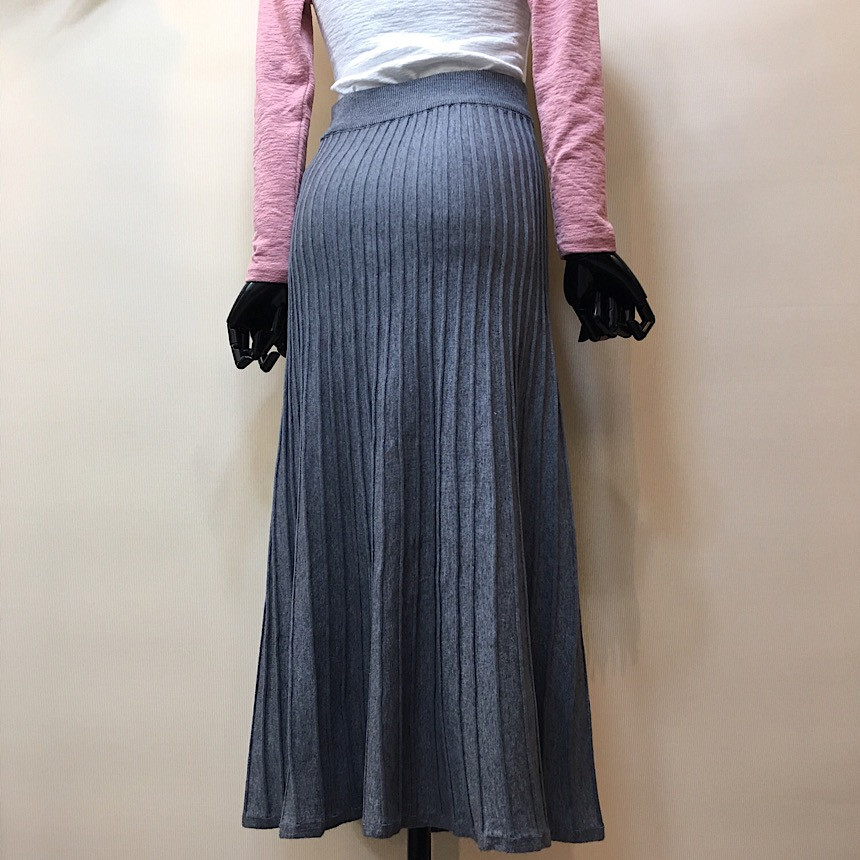Simple knit long skirt a line Goliath Flare Bendin