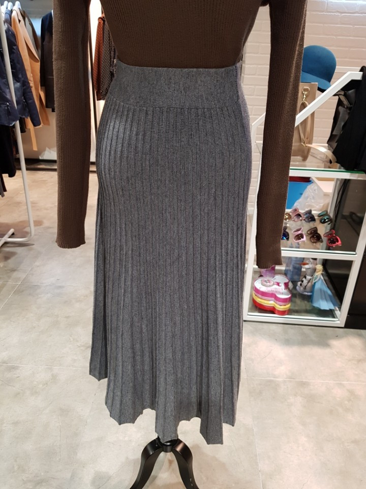 Nine Step Winter Vertical Flare Banding Long Skirt