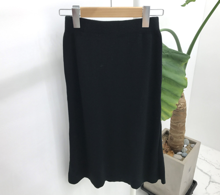 Knit Button Skirt Winter Autumn Long Coordination