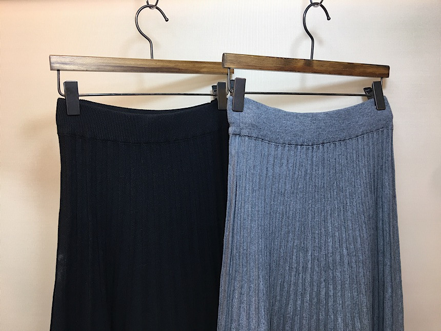 Simple knit long skirt a line Goliath Flare Bendin
