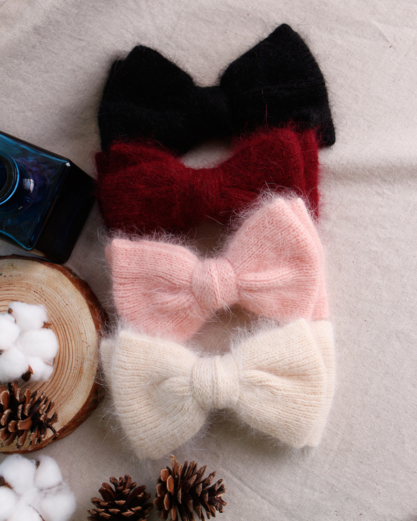 Hair Accessories Angora Ribbon Hairpin A luxurious