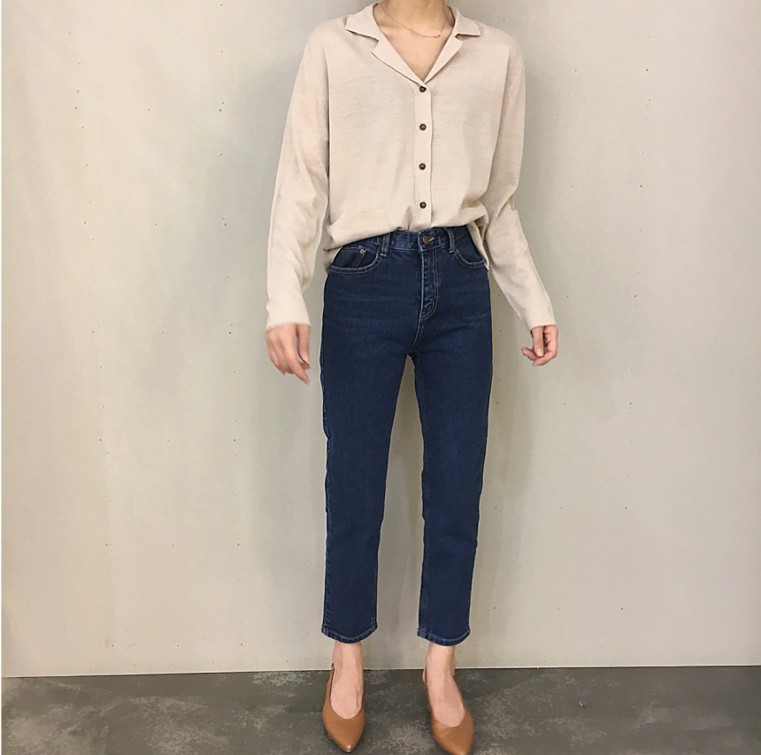 Korea Jeans Pants Slim Exhaust Denim Pants sml