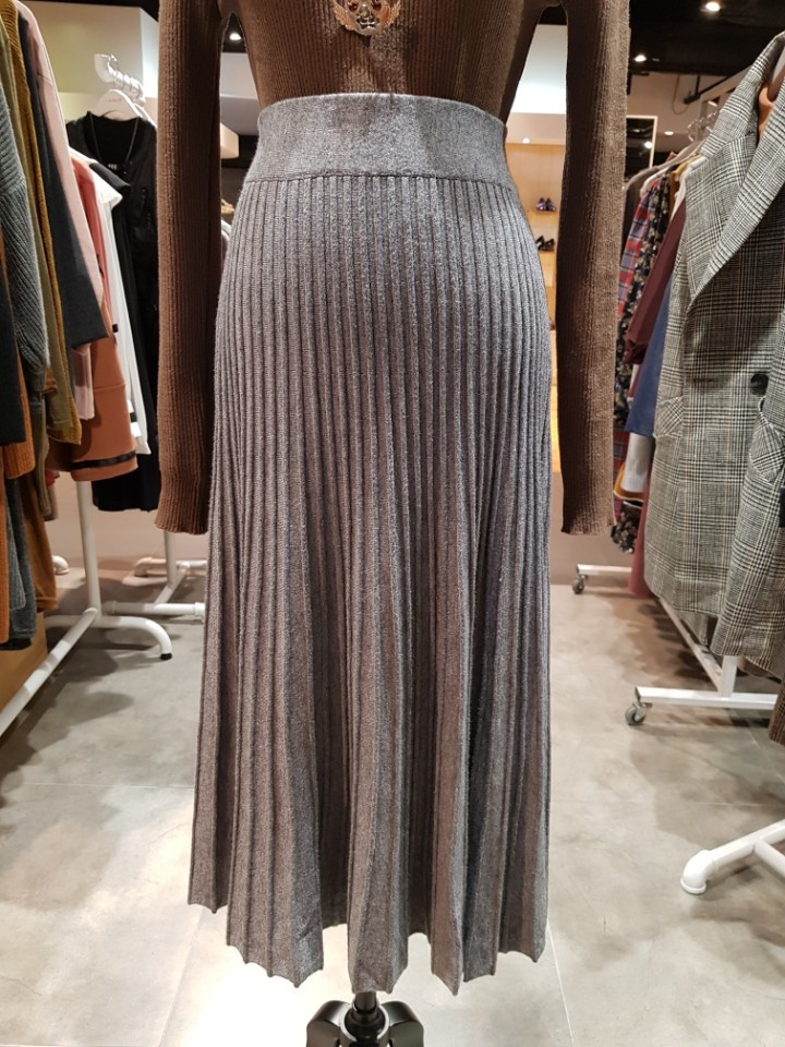 Nine Step Winter Vertical Flare Banding Long Skirt