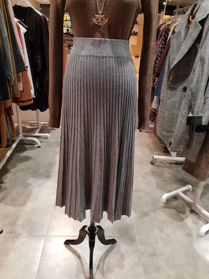 Nine Step Winter Vertical Flare Banding Long Skirt