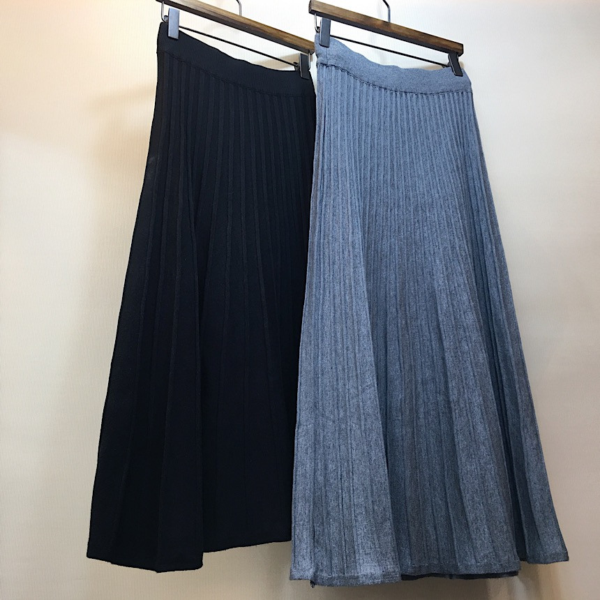Simple knit long skirt a line Goliath Flare Bendin