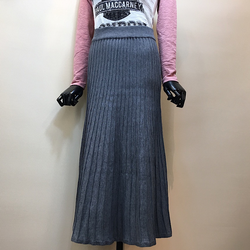 Simple knit long skirt a line Goliath Flare Bendin
