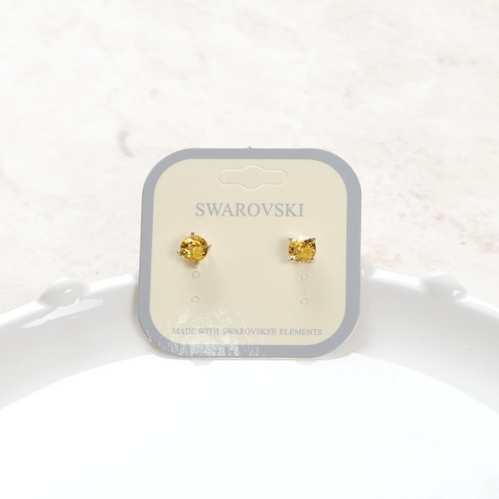 Swarovski Cubic simple earrings Daily glitter Swar