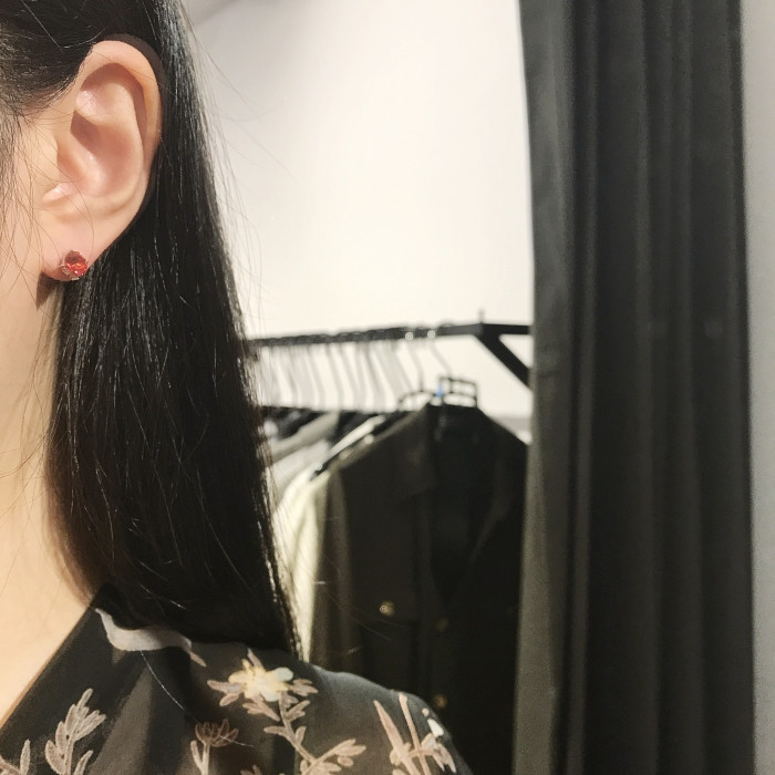 Swarovski Cubic simple earrings Daily glitter Swar