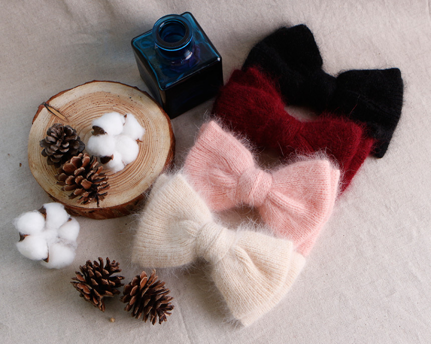 Hair Accessories Angora Ribbon Hairpin A luxurious