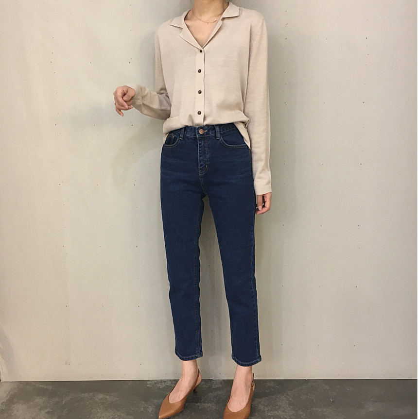 Korea Jeans Pants Slim Exhaust Denim Pants sml