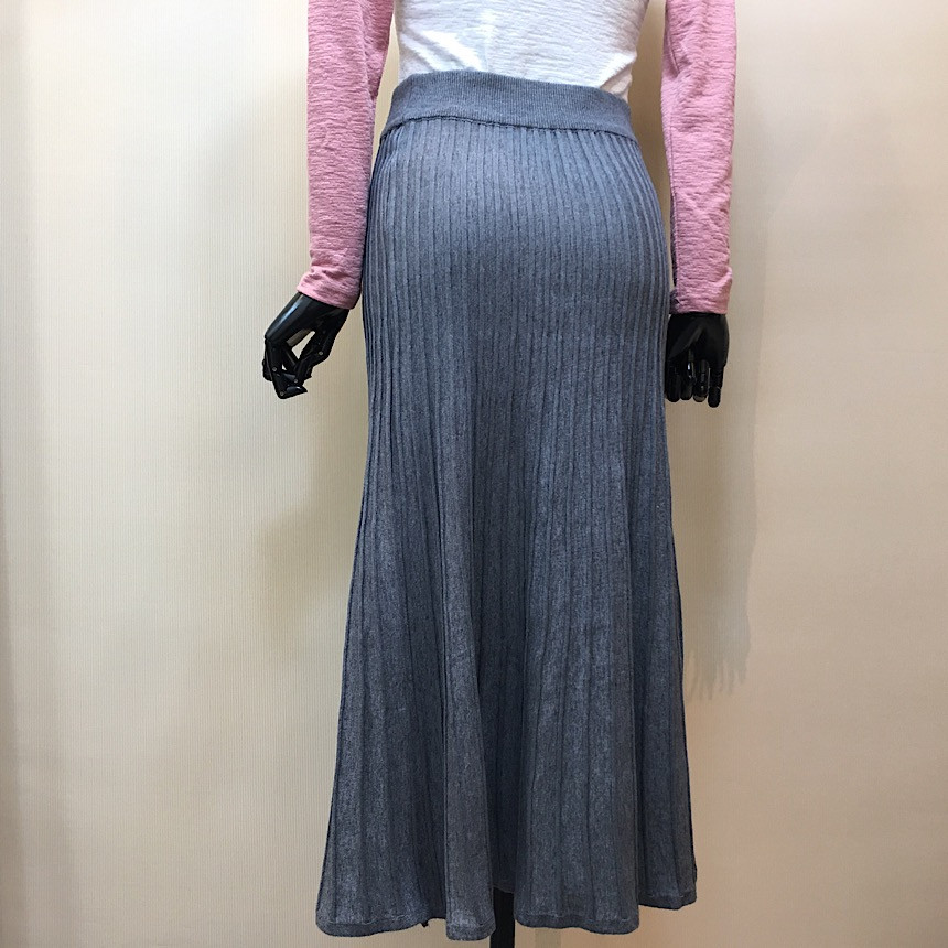 Simple knit long skirt a line Goliath Flare Bendin