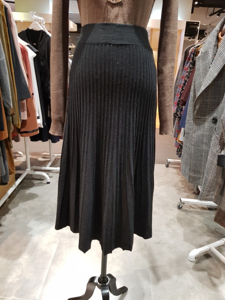 Nine Step Winter Vertical Flare Banding Long Skirt