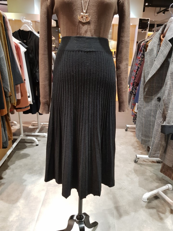 Nine Step Winter Vertical Flare Banding Long Skirt
