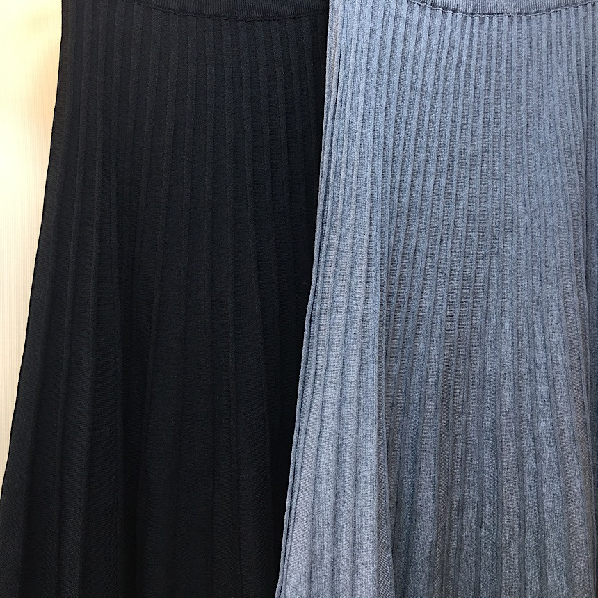 Simple knit long skirt a line Goliath Flare Bendin
