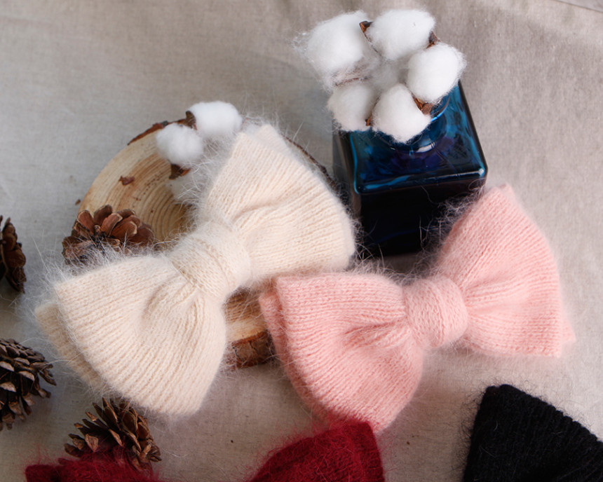 Hair Accessories Angora Ribbon Hairpin A luxurious