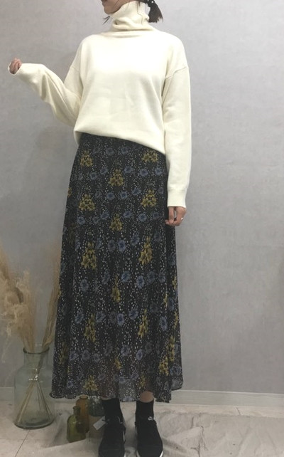 Flower chiffon long skirt Lovely look romantic Sty