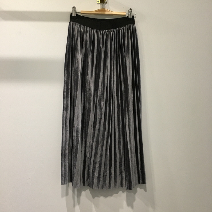 Velvet bending pleats long skirt winter autumn nea