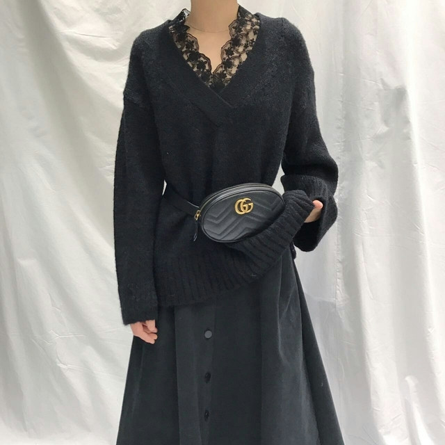 Button high waist long skirt open a line feminine 