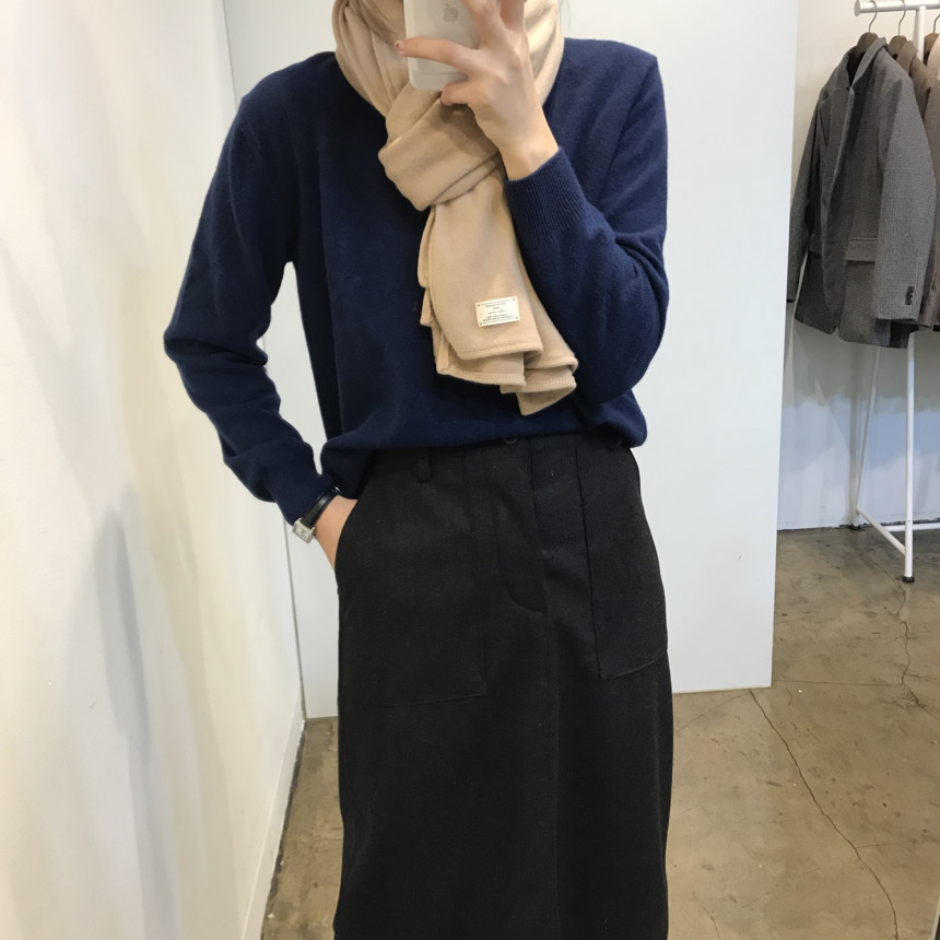 Wool Knit Muffler Women Men Unisex Basic Basic Win