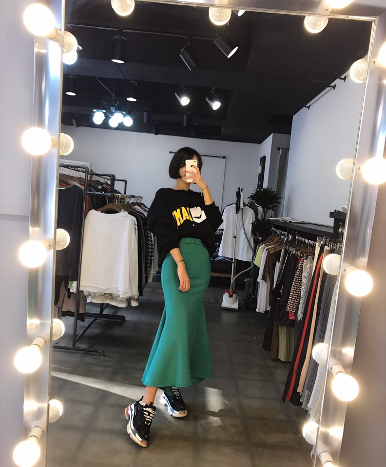 Long Mermaid Skirt 30 Women's Winter Easy-to-co