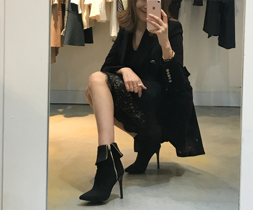 Suede Angle Boots Feminine look 30 suits for skirt