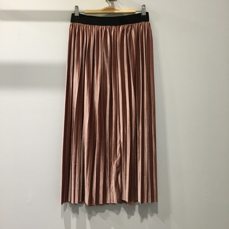 Velvet bending pleats long skirt winter autumn nea