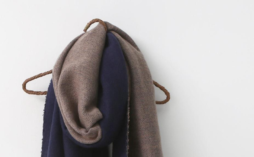 Real rabbit bell muffler Outgoing sophisticated re