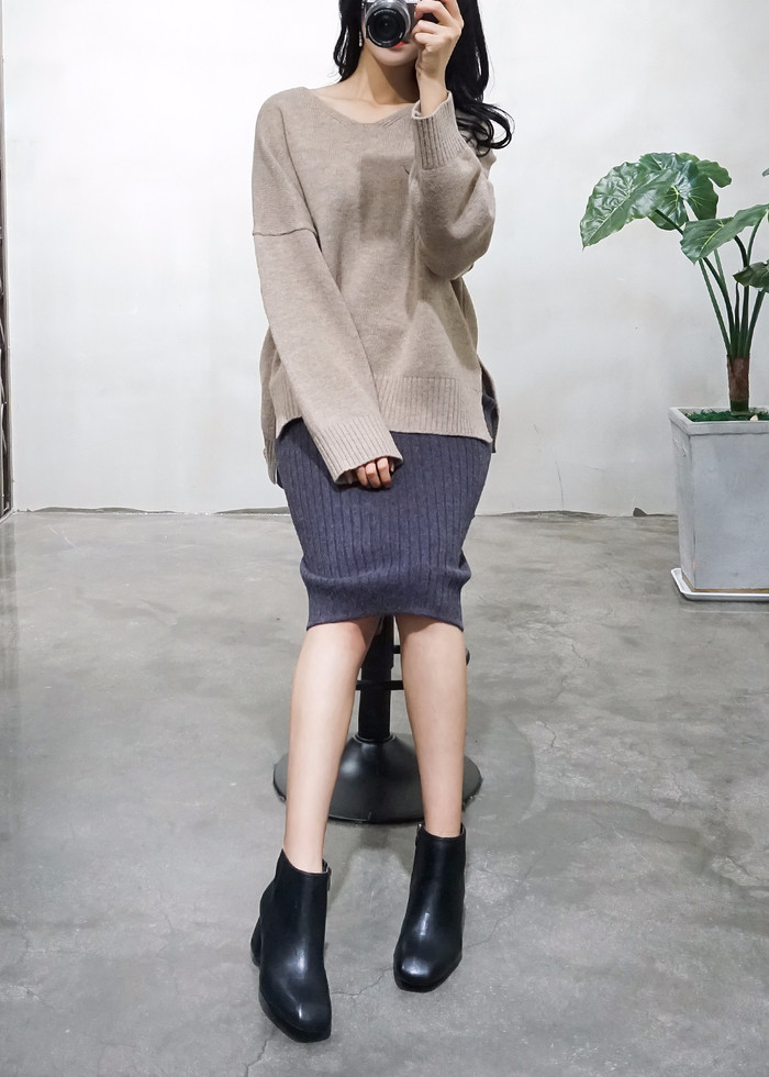 Fall Winter Pleat Bending H-line back-to-back knit