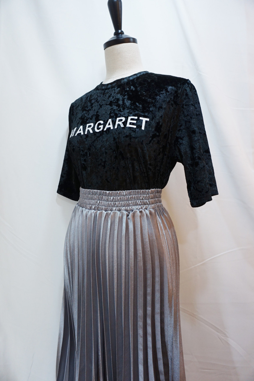 Metal pleated skirt 4 COLOR long wrinkle coordinat