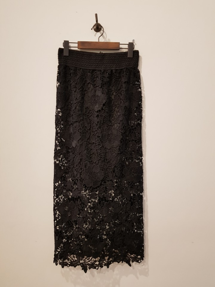 Waist Bending Lace Long Skirt 376 Flower Arrangeme