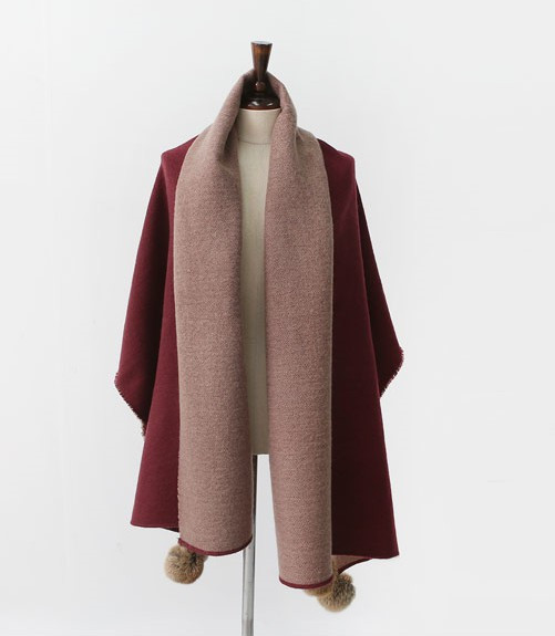 Real rabbit bell muffler Outgoing sophisticated re