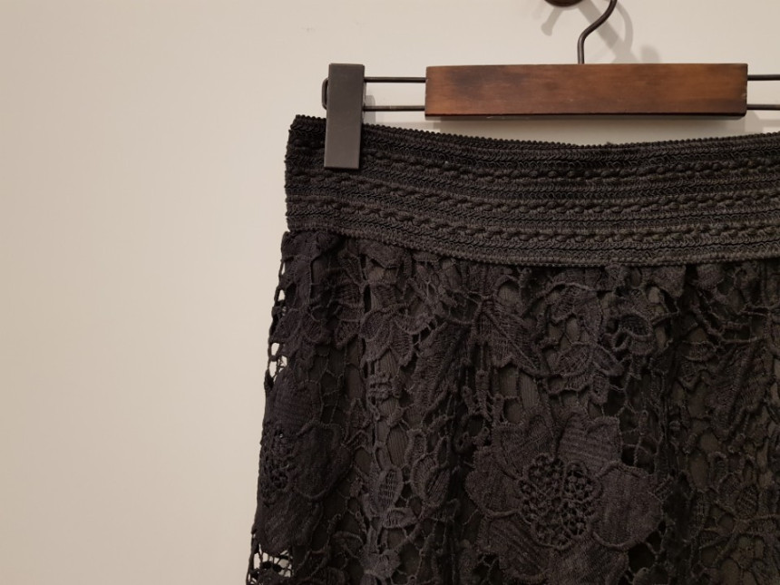 Waist Bending Lace Long Skirt 376 Flower Arrangeme