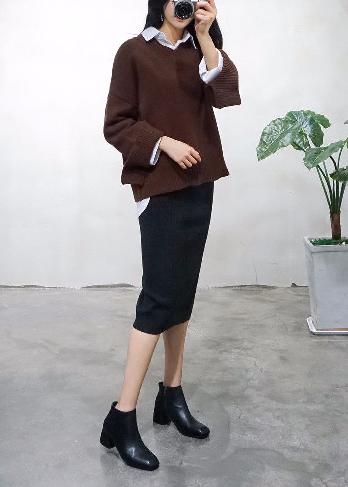 Fall Winter Pleat Bending H-line back-to-back knit