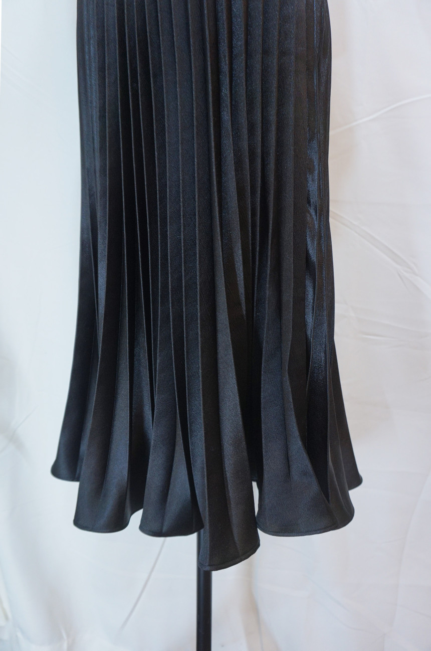 Metal pleated skirt 4 COLOR long wrinkle coordinat