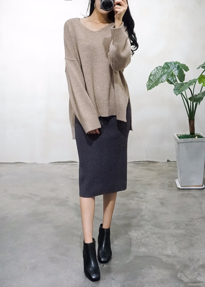 Fall Winter Pleat Bending H-line back-to-back knit