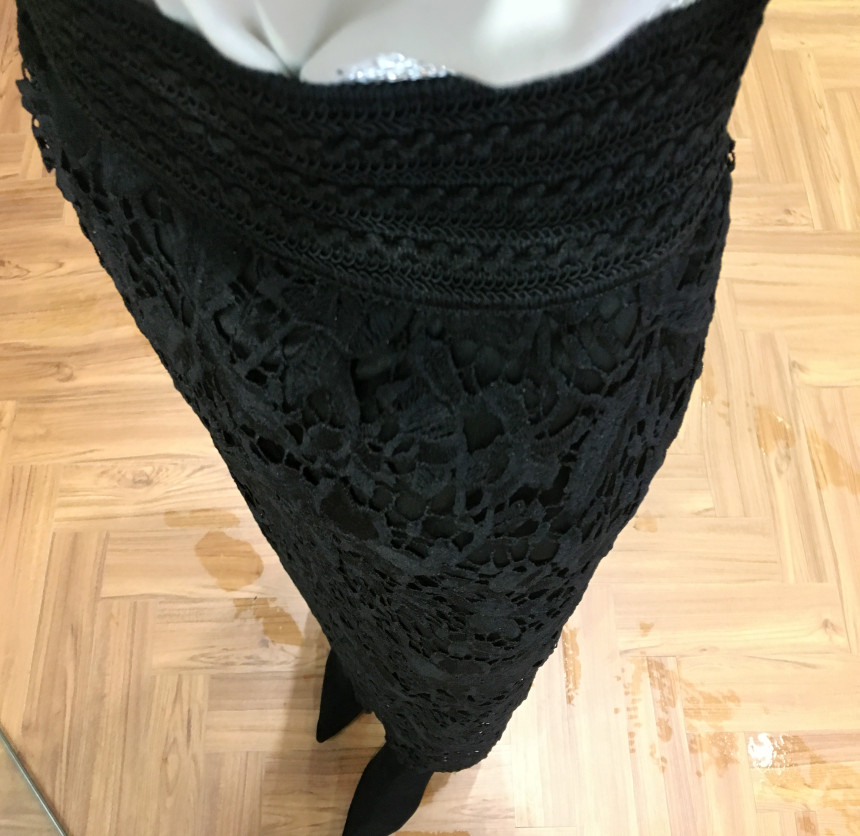 Waist Bending Lace Long Skirt 376 Flower Arrangeme