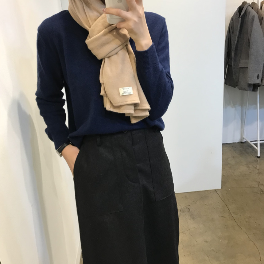 Wool Knit Muffler Women Men Unisex Basic Basic Win